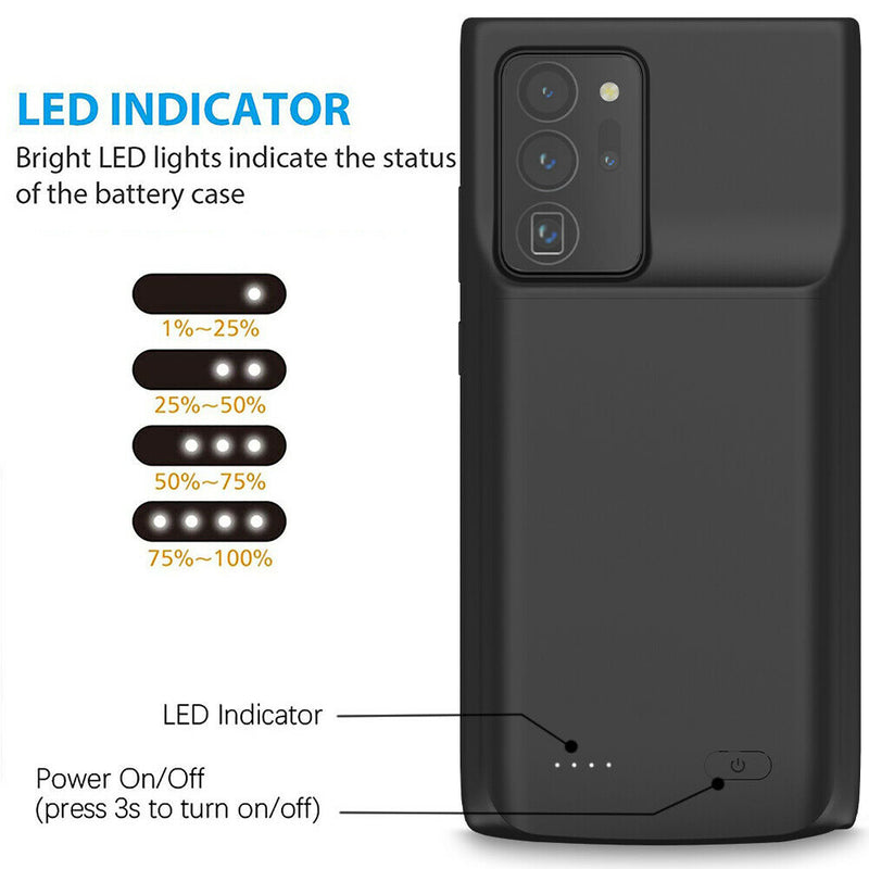 Battery Case + 2x Screen Protector + 2x Lens Protector for Galaxy S21 S21+ S21U