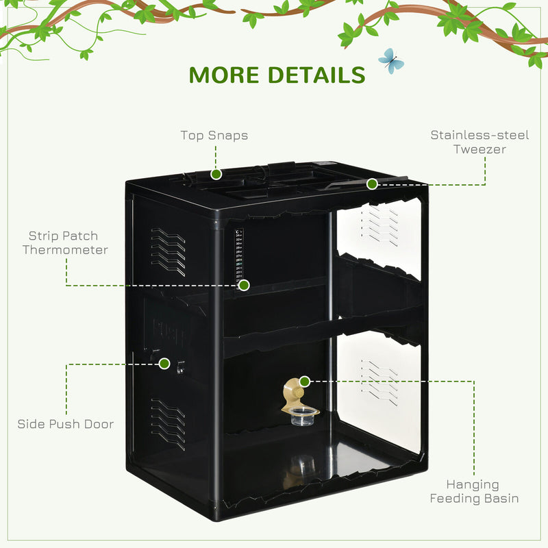 Reptile Cage Enclosure, Lizard Breeding Tank w/ Lamp Holders, Turtle, Chameleon 196393070970