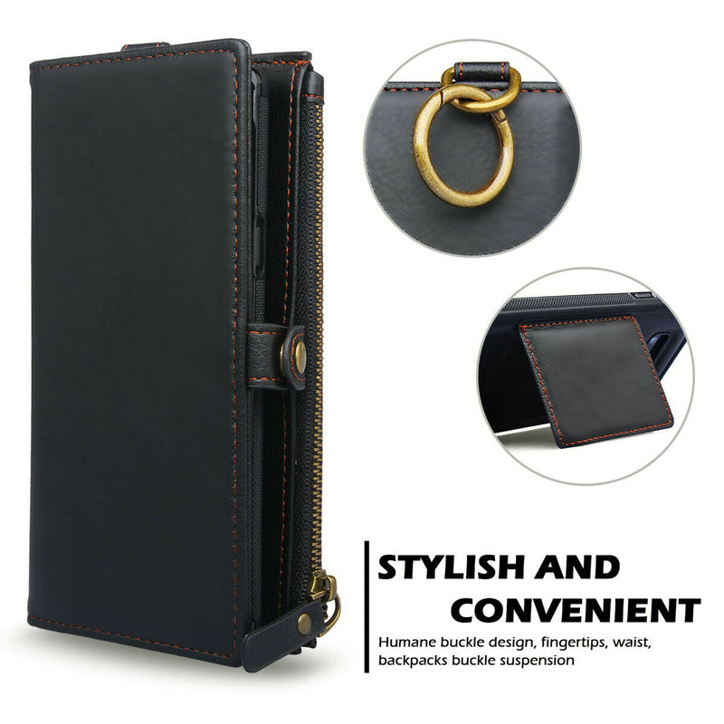 Samsung Galaxy S21 6.2inch [2 in 1 Detachable] Leather Wallet Case w/Card Slots
