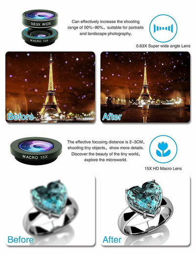 10 in1 Cell Phone Camera Lens Best Zoom Lens Kit For Universal Smartphone Mobile