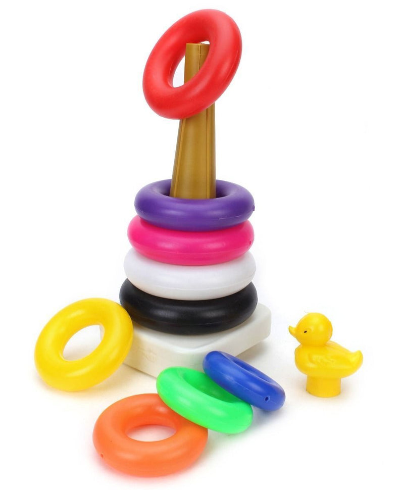 CA Stacking Rings Toy Stack Tower  Learning Toy Building Block Infant Rainbow