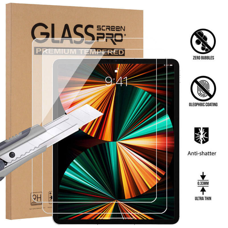 FOR 2021 iPad Pro 12.9" 5th M1 [Anti Scratch] HD 9H Tempered Glass Guard, 2-Pack