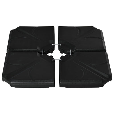 4 Piece Cantilever Offset Umbrella Base Stand Parasol Weights Water, Sand Black