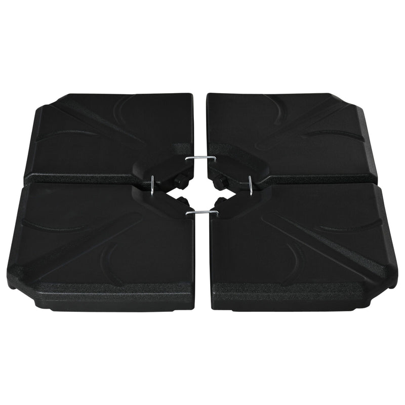 4 Piece Cantilever Offset Umbrella Base Stand Parasol Weights Water, Sand Black