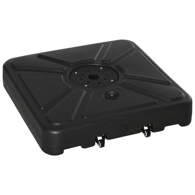 Cantilever Offset Umbrella Base Stand Fillable Umbrella Holder w/ Wheels, Black