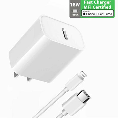 18W Fast PD USB C Wall Charger for Apple iPhone 12 SE 2020 11 Xs Max XR X 8 Plus