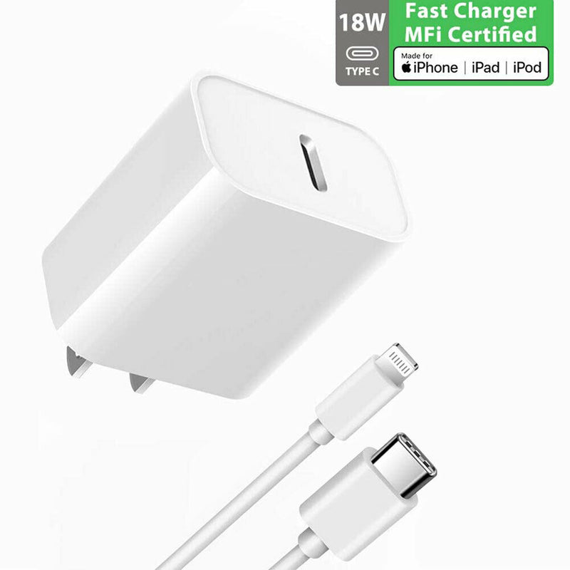 18W Fast PD USB C Wall Charger for Apple iPhone 12 SE 2020 11 Xs Max XR X 8 Plus
