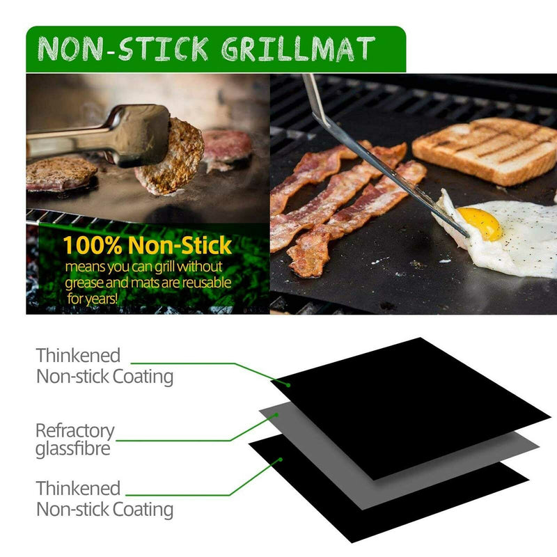 10 PCS BBQ Grill Mat Bake Non Stick Grilling Mats Barbecue Pad