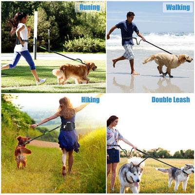 Double Retractable Hands Free Dog Leash - No Tangle for up to 150 lbs Large Dogs
