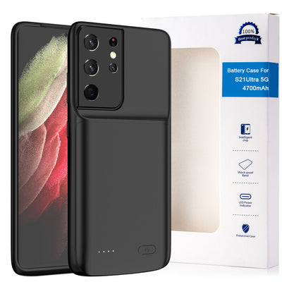 For Galaxy S21/S21 Plus/S21 Ultra Battery Charging Case Cover Power Bank, Black