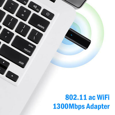 CA 1300Mbps USB 3.0 WiFi Adapter 802.11 ac with 2.4GHz/ 400Mbps 5.8GHz/ 867Mbps