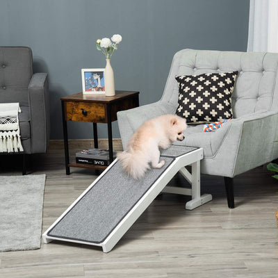 Small Pet Ramp for Dogs and Cats with Easy Top Platform, Indoor Puppy Ramp