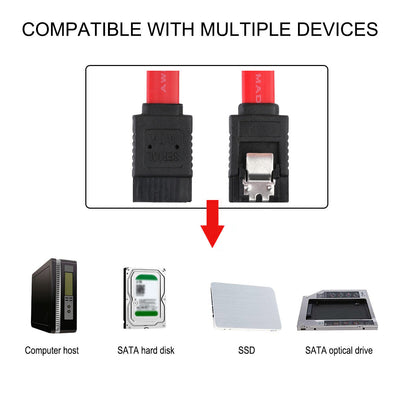 3 Pack SATA Cable III 6Gbps with Latch Right Ange / Straight for SATA HDD,SSD CA
