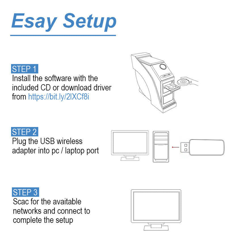 Wireless USB 3.0 WiFi Adapter AC1300Mbps High Speed 802.11ac 2.4GHz/5GHz for PC