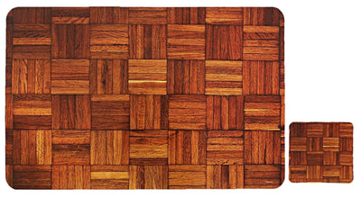 5PCS Wooden Design PVC Dining Table Placemat For Refrigerator Drawer