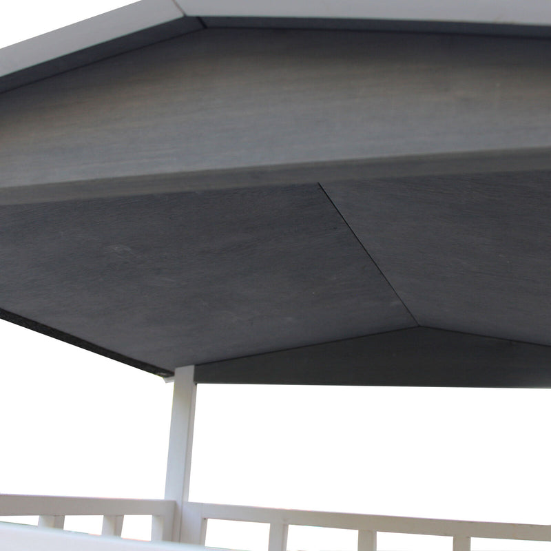 Feral Cat House, Kitten Condo Shelter w/ Raised Base &amp; Asphalt Roof, Grey 842525142885