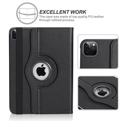 Rotating Multi-Angle Viewing Folio Stand Cover & Matte PET Film for iPad Air 4th