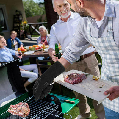 High Dexterity Extreme Heat Resistant BBQ Gloves for Handling Hot Food, Black CA
