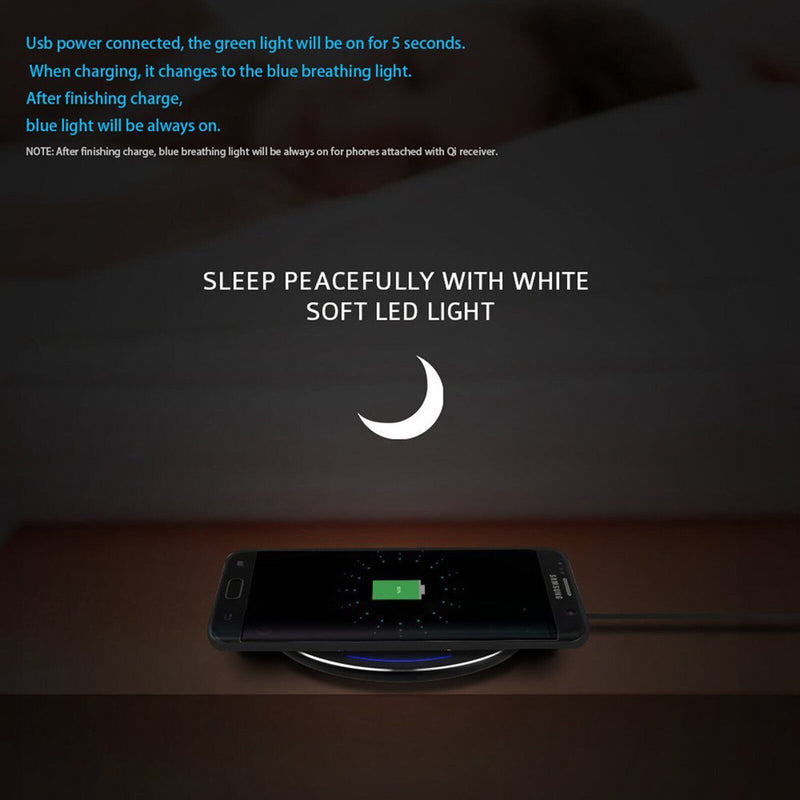 Qi-Certified 10W Max Wireless Charging Pad for iPhone 12 11 Xs, Galaxy S21U S20+