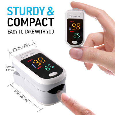 Portable Digital Fingertip Pulse Oximeter Blood Oxygen Saturation Monitor, Black