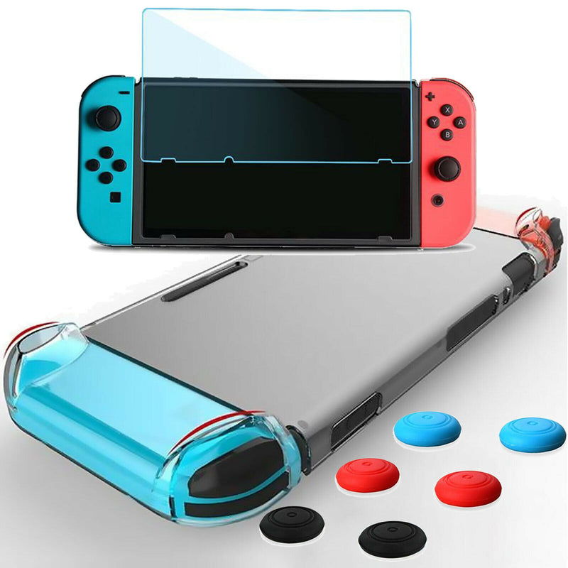 3 IN 1-[Soft TPU Case Cover+Tempered Glass+6Pcs Thumb Caps] for Nintendo Switch