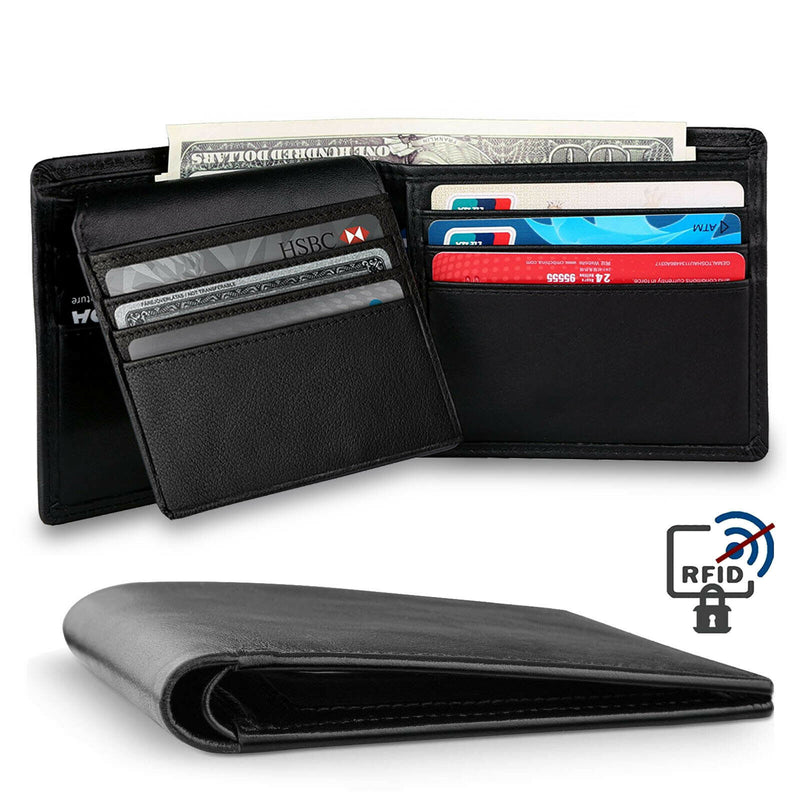 Luxury Mens Slim Front Pocket Wallet ID Window Card Case with RFID Blocking CA