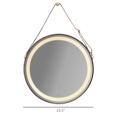 kleankin Modern LED Bathroom Mirror, Dimmable Vanity Mirror w/ Anti-fog Bedroom