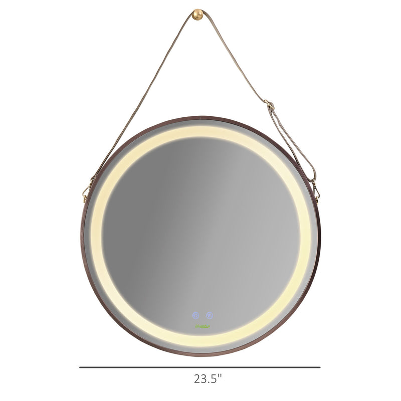 kleankin Modern LED Bathroom Mirror, Dimmable Vanity Mirror w/ Anti-fog Bedroom
