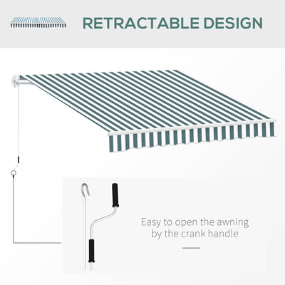 8&apos;x7&apos; Manual Retractable Patio Awning Shelter UV Protection