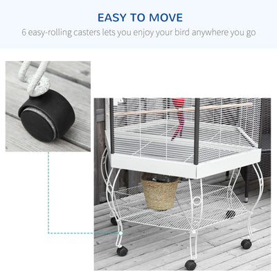 Parrot Bird Cage Macaw Aviary Cockatoo Finch Parakeet Pet Supplies Stand Wheels
