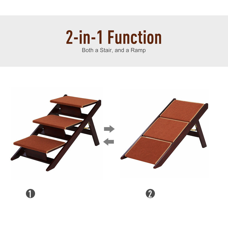 2-in-1 Portable Folding Safety Pet Stairs / Ramp for Dogs and Cats 842525141710