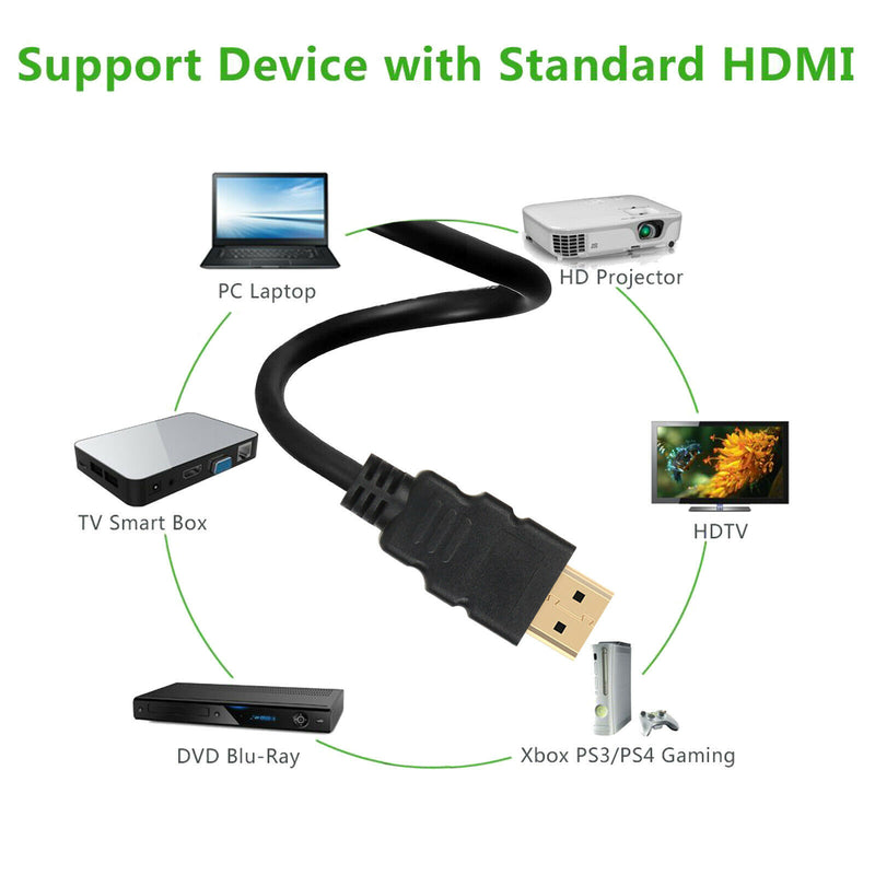 Short and Long HDMI Cable 1080p Ethernet ARC HDTV 1.5 2 3 6 10 15 25 30 50 66 FT