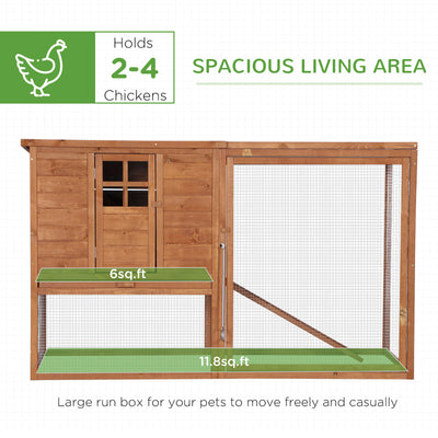 PawHut Deluxe Wood Poultry Chicken Coop Run Backyard Nesting Box Hen House Hutch