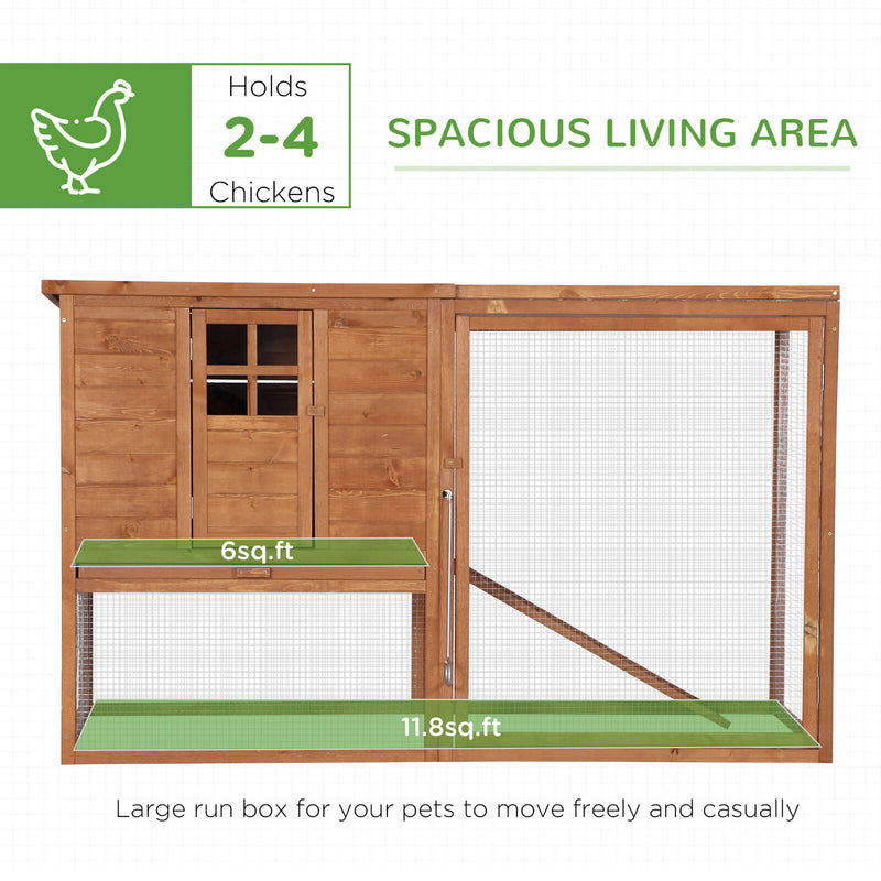 PawHut Deluxe Wood Poultry Chicken Coop Run Backyard Nesting Box Hen House Hutch
