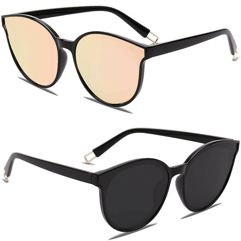 Ultra Thin Light Polarized Cat Eye Mirrored Sunglasses Oversized Frame for Women
