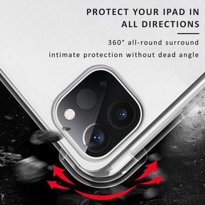 For Apple iPad 9th Gen 10.2inch Shock Absorption TPU Bumper Cushion Case - Clear