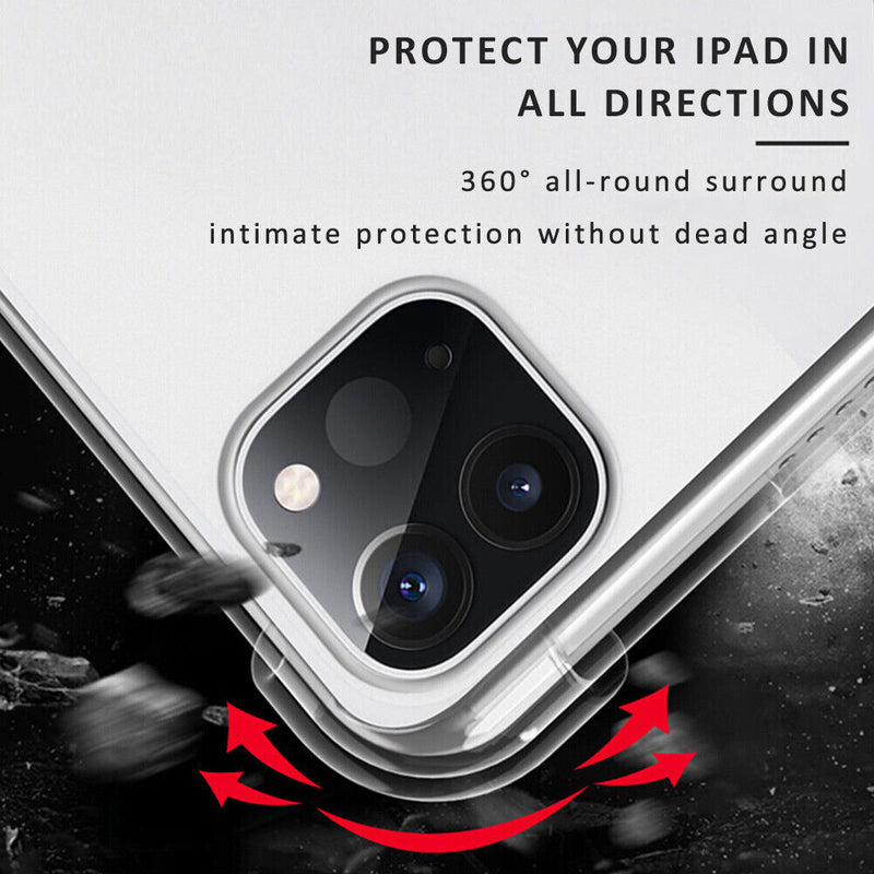 For Apple iPad 9th Gen 10.2inch Shock Absorption TPU Bumper Cushion Case - Clear