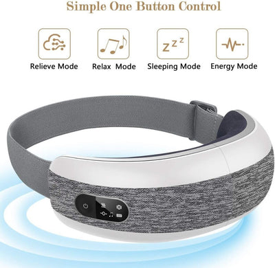 Wireless Eye Care Massager Vibration Heat Compression USB Rechargeable 1200MAH