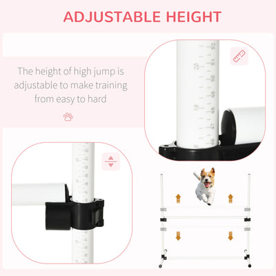 New Canine Agility Set Dog Jumping Training Obstacles Course Free Standing White 712190175450