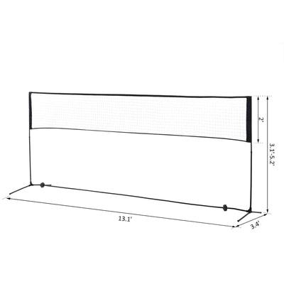 Badminton Tennis Net Set 13&quot; Adjustable Height Durable &amp; Portable w/ Carrying