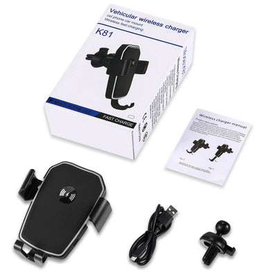 Qi 15W Wireless Fast Charging Car Charger Mount for Galaxy S20/S10, iPhone 12/11