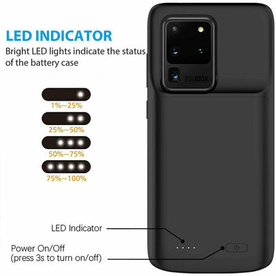 Portable Rechargeable Battery Case for Samsung Galaxy S20 10 9 8 7, Note10 9 8
