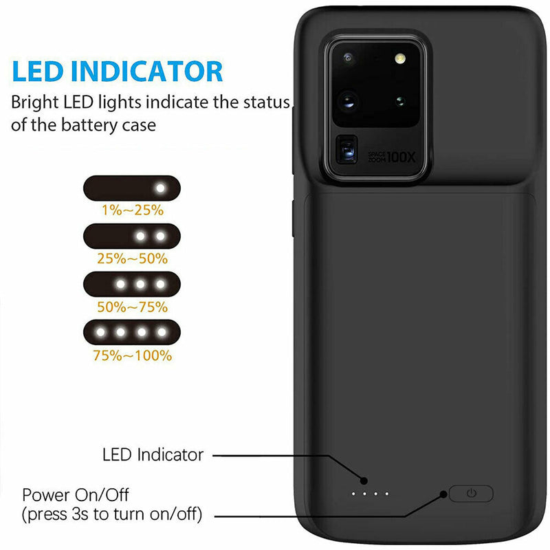 Portable Rechargeable Battery Case for Samsung Galaxy S20 10 9 8 7, Note10 9 8