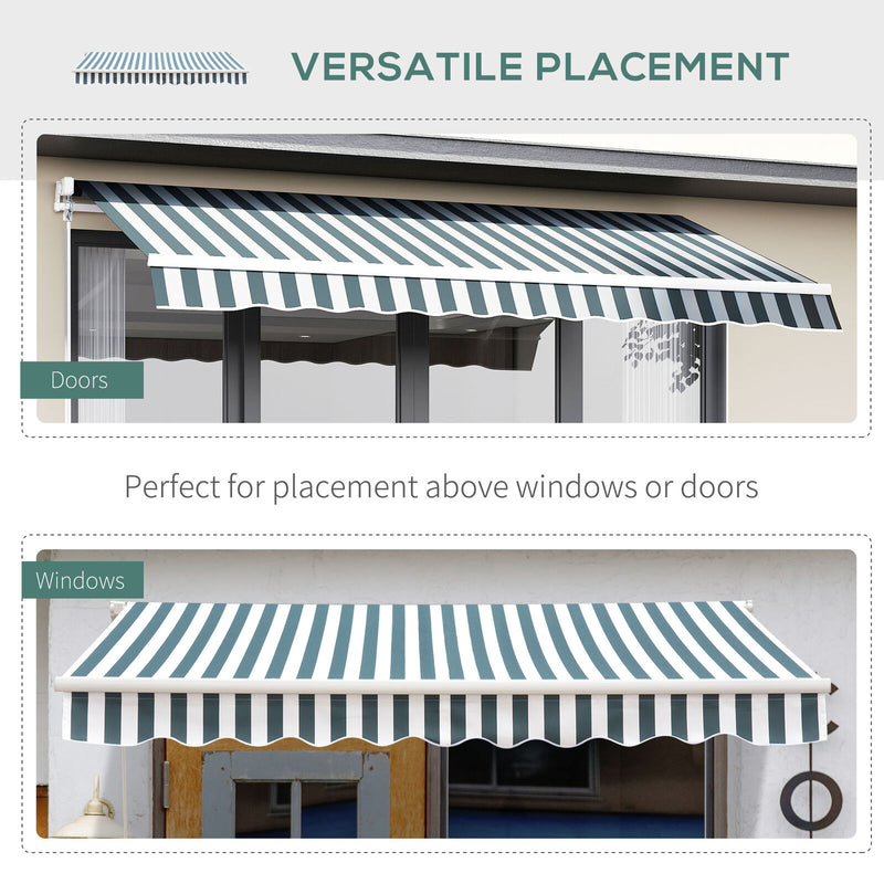 8&apos;x7&apos; Manual Retractable Patio Awning Shelter UV Protection