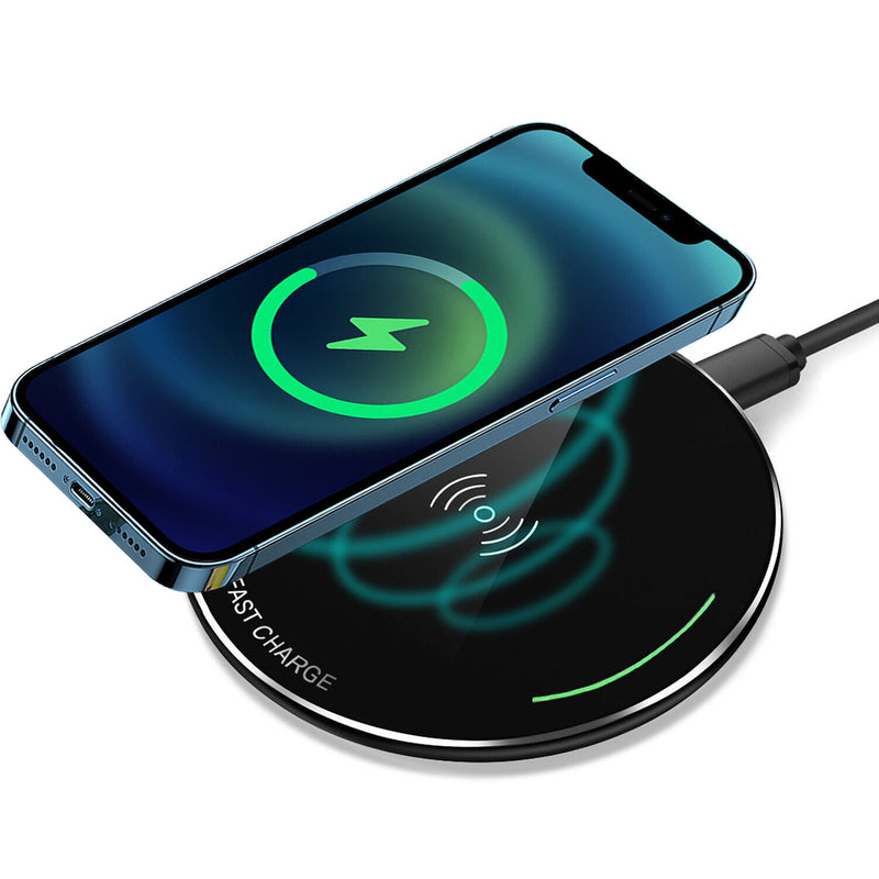Qi-Certified 10W Max Wireless Charging Pad for iPhone 12 11 Xs, Galaxy S21U S20+