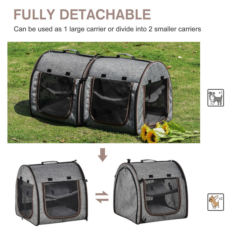 Large Portable Double Cat Pet Carrier Kennel Bag Oxford Travel Car Seat 842525114806