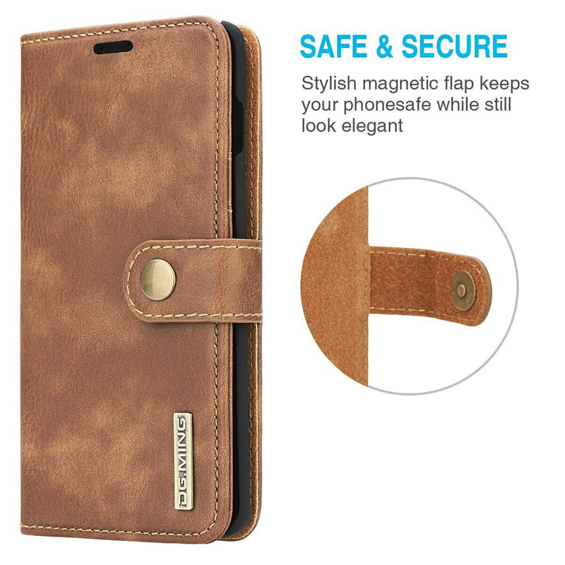 Luxury Leather Wallet Case & 2x Anti Blue Light Films For iPhone 13 Pro Max 6.7"