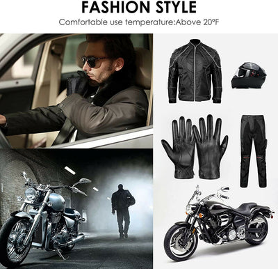 Luxury Leather Driving Gloves For Men | Sheepskin Leather | Cashmere Lined-Black