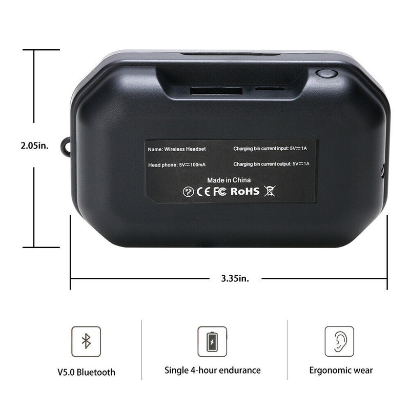 True Wireless Bluetooth 5.0 in-Ear Earbuds (Built-in Mic,Stereo,40Hrs Playtime)