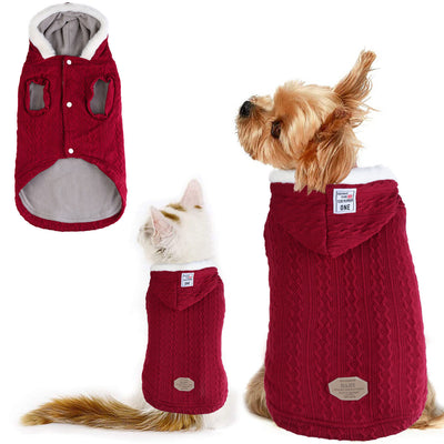 [Soft & Comfortable] Fleece and Cotton Lining Extra Warm Dog Hoodie in Winter